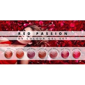 Gel couleur Red Passion Lot de 7 nuances-Nail Studio Color Gel UV Set pour la conception des ongles professionnels