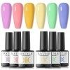 RSTYLE Vernis Semi Permanent, 6PCS Multicolore Couleurs Set French Lot Vernis à Ongles en Gel Pour Salon Soak Off Manucure B