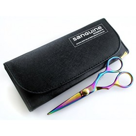 Sanguine® Ciseaux Extrêmement forte pour la Moustache, Barbe et Sourcils, 14 cm, Titane, Présentation de Cas