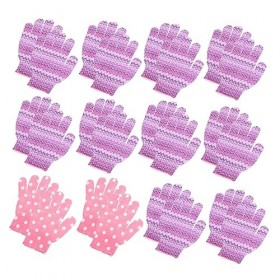 Didiseaon 12 Pièces Gants De Bain À Cinq Doigts Gant De Gommage Pour Le Corps Gant De Douche Gant Exfoliant Gant Lumineux Mit