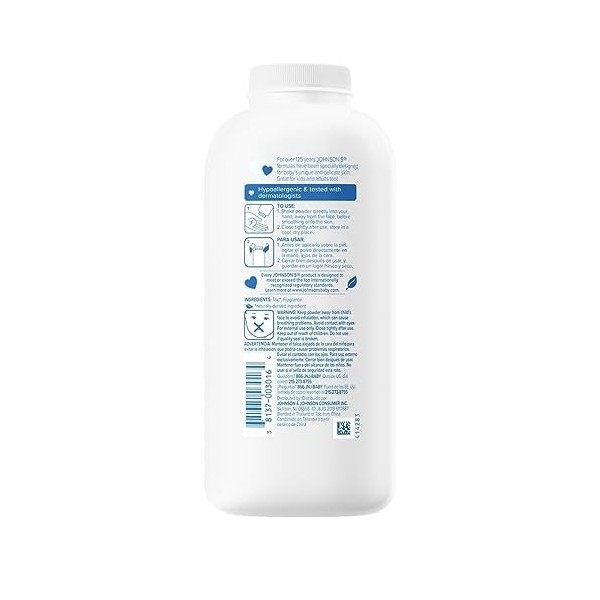 Johnsons Baby Powder 2 x 500ml 1000g Powder 