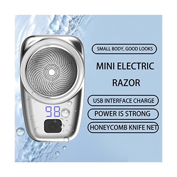 Rasoir portable, mini rasoir électrique, petit rasoir rotatif rechargeable, mini machine à raser, rasoir portable de poche à 