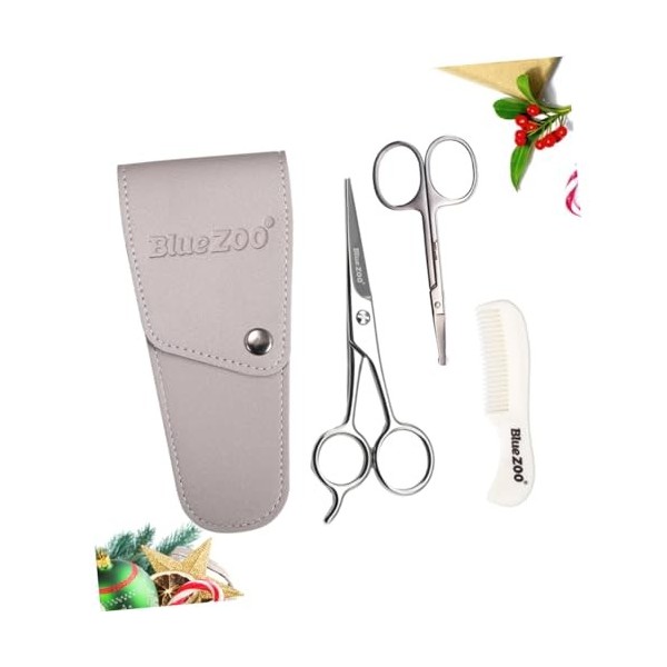 FRCOLOR 1 Pièces Ciseaux De Coupe De Poils Du Visage Ciseaux De Coupe De Cils Peigne À Barbe Et Ciseaux Ciseaux De Toilettage