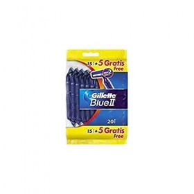 Gillette Blue II Paquet de 20 rasoirs jetables Bleu