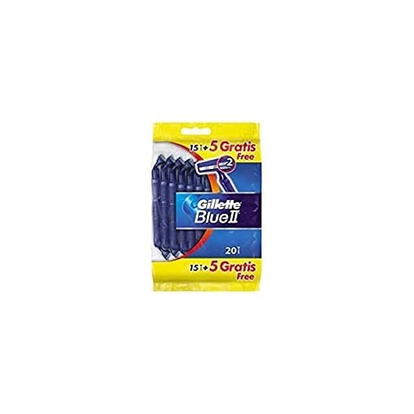 Gillette Blue II Paquet de 20 rasoirs jetables Bleu