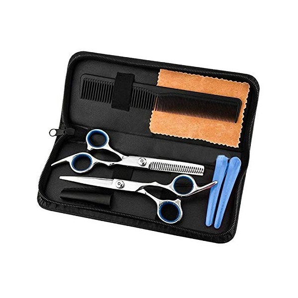 Yudanny Kit de Coupe de Cheveux Coupe de Cheveux Professionnelle Amincissement Ciseaux en Acier Inoxydable Ciseaux de Coiffeu