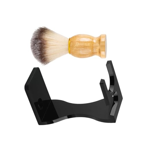 FRCOLOR 1 Set Ensemble De Rasage Blaireaux En Bois Salon Blaireau Barbe Crème Blaireau Blaireau Et Support Barbe Brosse Homme