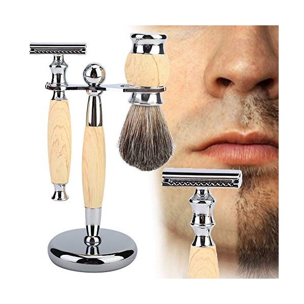 Ensemble de Blaireaux de Rasage, Support Professionnel pour Outils de Rasage de Barbe, Kit de Rasage Léger pour Hommes, livré