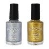 Moyou Nails - Lot De 2 Vernis À Ongles Design Extra Viscose Pour Tampon Facile Utiliser Couleurs Noir Et Blanc Impact Brillan