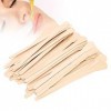 Bâtons Dapplicateur de Cire à Bois 50 Pièces, Bâtonnets de Cire à Sourcils, Spatules de Cire à Bois pour le Visage et Petits