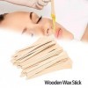 Bâtons Dapplicateur de Cire à Bois 50 Pièces, Bâtonnets de Cire à Sourcils, Spatules de Cire à Bois pour le Visage et Petits