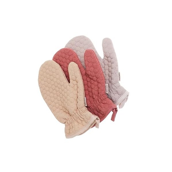 FOMIYES Gants De Douche Exfoliants 3 Pièces Gants De Bain Gants De Douche En Coton Gants Exfoliants Pour Le Corps Prendre Un 