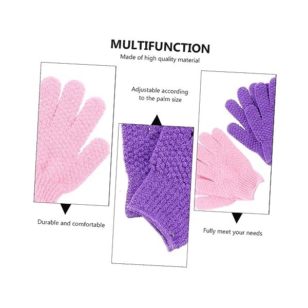 Lot de 8 gants exfoliants pour le bain - Gants de massage - Gants de bain - Gants exfoliants double face - Pour enlever les p