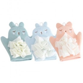 DRESSOOS 3 Pièces Gants De Bain Lapin Bébé Luffa Pour Le Bain Éponge Pour Le Corps Éponge De Bain Luffa De Voyage Luffa Pour 