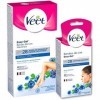 Veet Bandes de Cire Froide Peaux Sensibles 40 Jambes & 40 Visage 