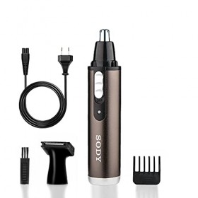 Rasoir coupe poils nez et oreilles avec règle pour homme, SODY SD4003, tondeuse à barbe professionnelle rechargeable, enlever