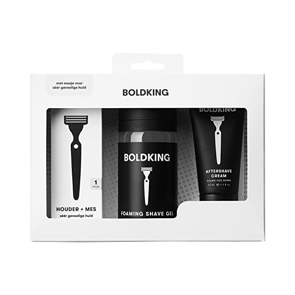 Boldking - Set de rasage 3-en-1 pour hommes - Peau Très Sensible - 3 pièces