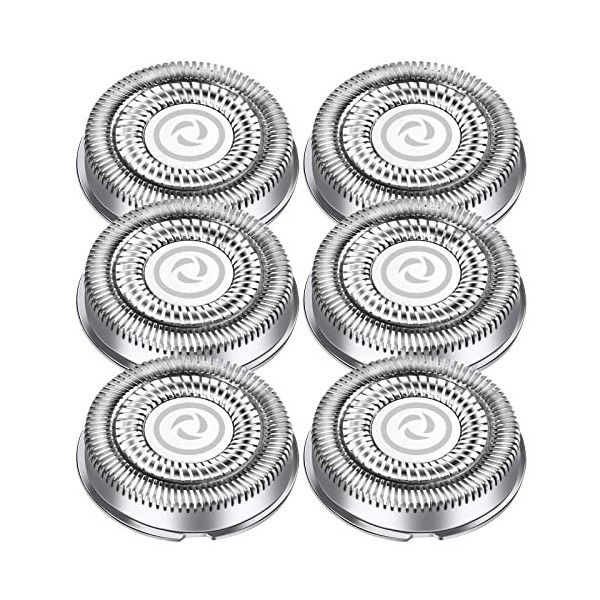 Lot de 6 têtes de rasoir de rechange pour Philips Aquatouc, Series 1000, 2000, 3000, 5000 - Lames de rechange pour Philips sé