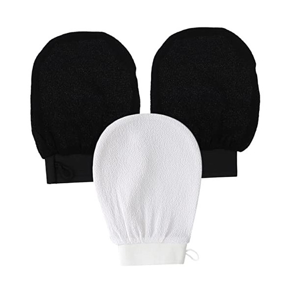 POPETPOP 3 Pièces Gants De Bain Gants Exfoliants Pour Le Corps Gants De Lavage Exfoliants Douche Gant De Toilette Gants Douch