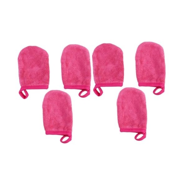 Beaupretty Lot De 6 Gants En Microfibre Pour Le Nettoyage Du Maquillage Tapis De Nettoyage Gommage Du Visage Gants Démaquilla