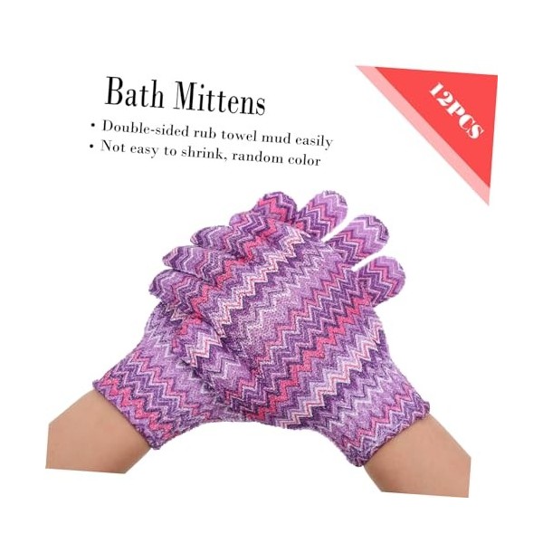 FRCOLOR 12 Pièces Gants De Bain À Cinq Doigts Nettoyant Pour Le Corps Propre Épurateur Pour Le Corps Accessoires Pour Le Visa