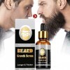 Desllrey Kit de repousse des cheveux de barbe pour homme - Sérum activateur de croissance de barbe - Rouleau de barbe pour ho