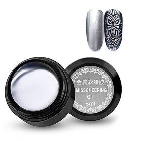 8 ml/Bouteille de Vernis à Ongles Vernis à Ongles Gel, Brillant Paillettes Métalliques Nail Art vernis UV Laque Longue Durée,