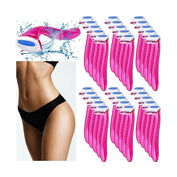 Honoson 30 Pièces Rasoirs de Bikini Personnel de Type T Rasoir de Beauté Tondeuse Ligne Bikini Petite Tondeuse d’Aisselles po