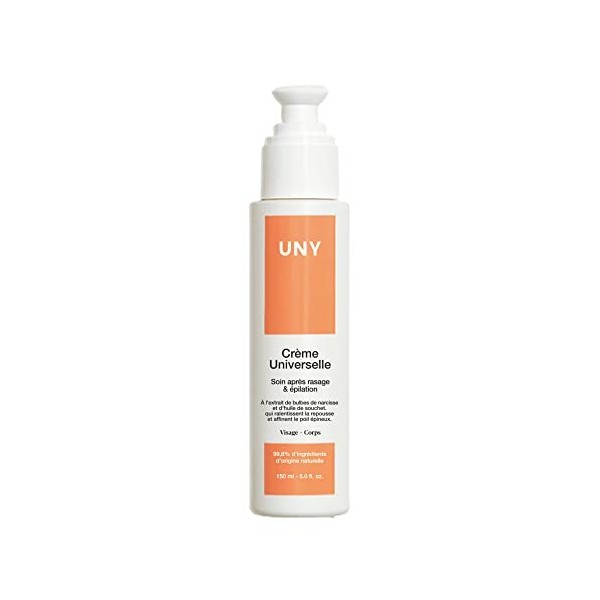 UNY Crème Universelle 150ml - Creme Apres Epilation Et Apres Rasage Adapté À Tous. After Shave Homme Et Femme Avec Bulbes De 