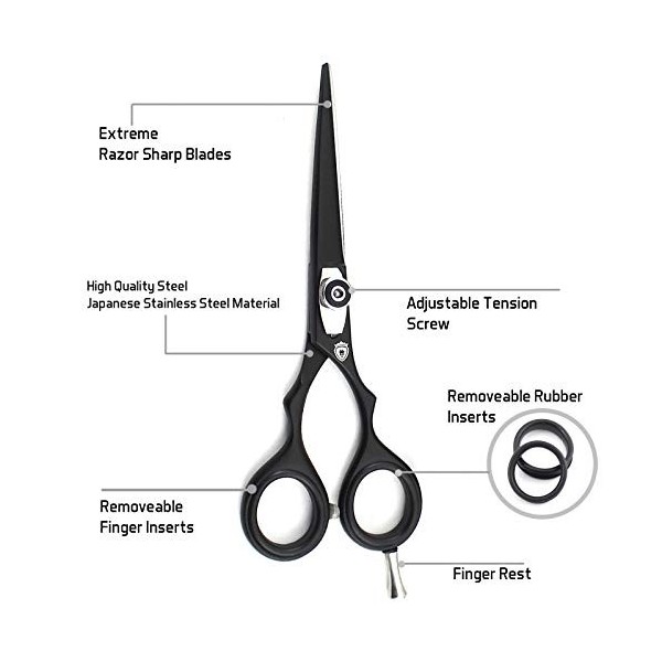 Sharpy Ciseaux De Coiffure - Kit De Ciseaux Coiffure Professionnels De 14 cm - Ciseaux De Coiffeur - Ciseaux De Coupe De Chev