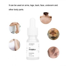 Inhibiteur de Cheveux, ANGGREK Crème Dépilation Permanente 10 Ml Extrait de Plante Naturelle Inhibiteur de Croissance des Ch