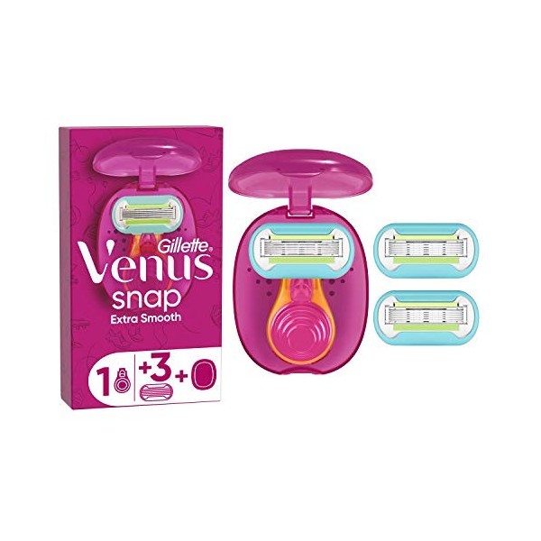 Gillette Venus Rasoir Extra Smooth Snap pour Femme + 3 Lames de Recharges