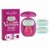 Gillette Venus Rasoir Extra Smooth Snap pour Femme + 3 Lames de Recharges