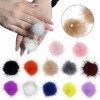 LIONVISON Boule en Peluche Nail Pom Pom, 24pcs 3D Magnet Ongle Pom, 12 Couleurs Soft Fluffy Pom Détachable Magnetic Nail Fur 