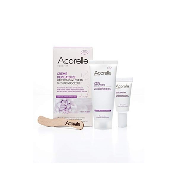 Acorelle Epilation Crème Dépilatoire Visage et Zones Sensibles 75ml