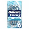 Gillette Sensor3 Cool Rasoirs Jetables Homme, Pack de 6 Rasoirs [OFFICIEL]