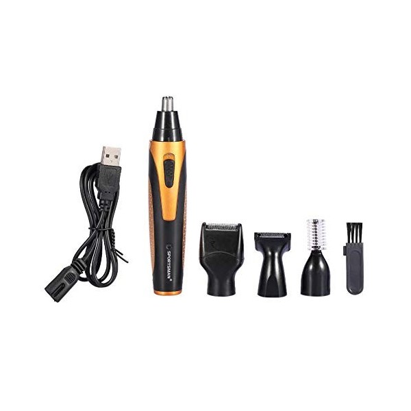 Tondeuse faciale pour hommes, rasoir rechargeable professionnel 4 en 1 rasoir rechargeable kit oreille nez rasage sourcils ba