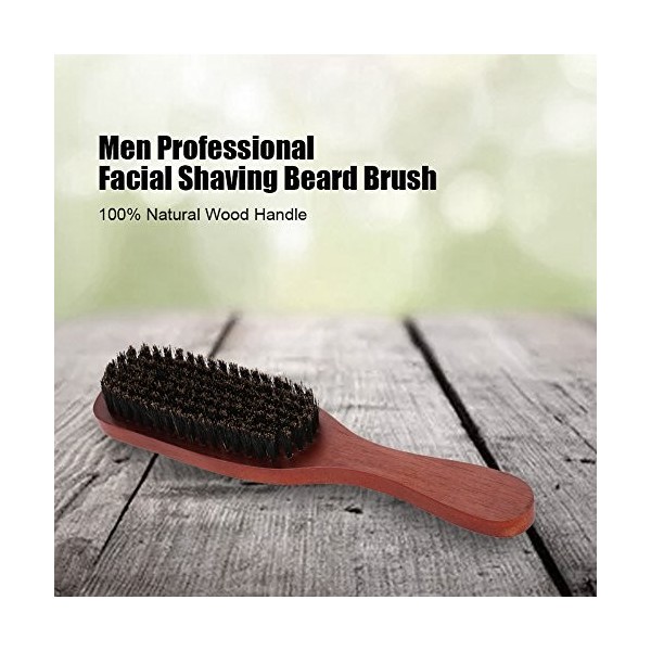 Barbé brosse poils en bois rouge moustache rasage nettoyage barber salon appliance outil barbe styling cheveux peigne aide ad