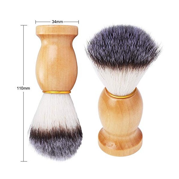 Coolty 4pcs Brosse de Blaireau Rasage Pinceau Nettoyage pour Homme Barbier Coiffeur/Salon de Coiffure