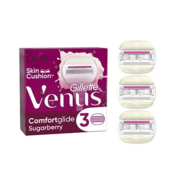 Gillette Venus Comfortglide Sugarberry Recharges De Lames X3, Pour Femme, À 5 Lames