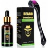 Endim Kit De Croissance Barbe, Sérum Huile Barbe De Croissance Pour Pousse Barbe Accélérateur, Barbe Dermaroller, Beard Growt