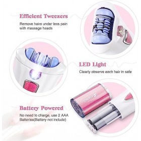 Épilateur facial pour femme, épilateur sans fil pour poils du visage avec lumière LED, mini épilateur électrique pour le visa