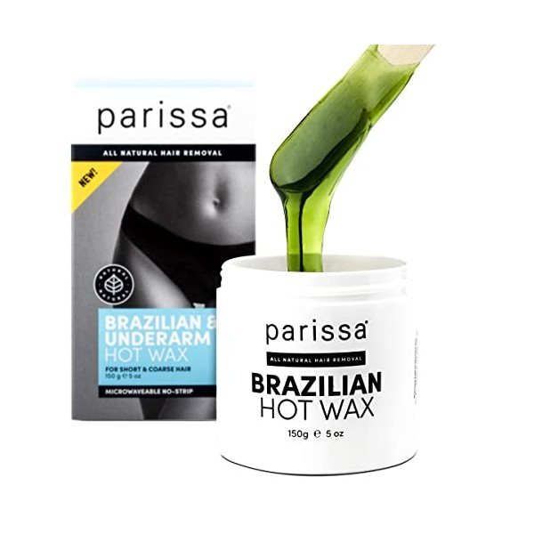 Parissa Kit dépilation à la cire chaude brésilienne et aisselles - Formule sans bande et passe au micro-ondes pour lépilati