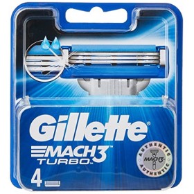 Gillette Mach3 Turbo Recharges de lame de rasoir pour homme, 4 lames
