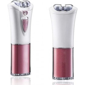 Lorcoo Femme Épilateur Électrique sans Fil pour Jambes, Corps et Visage, Fonctionnement de la batterie, Argent / Noir