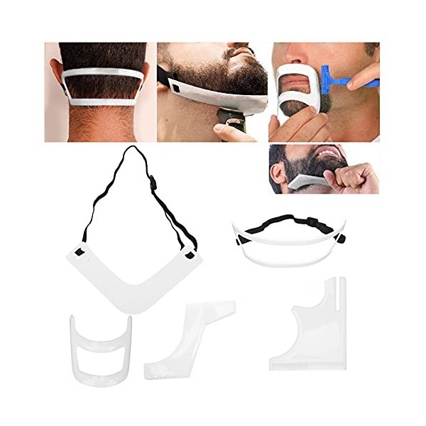 Modèle de Style de Barbe, Outil de Rasage de Barbe, Modèle de Guide de Barbe, Ensemble de Modèles de Barbe 5PCS