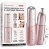 Épilateur Visage pour Femmes - Tondeuse Nez Femme Rechargeable: 2 en 1 Epilateur Nez et Rasoir Visage pour Femmes, Appareil d