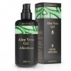 Aloe Vera Gel avec Acide Hyaluronique pour Homme 200ml, Produit 3 en 1 Apres Rasage Homme + Creme Hydratante Visage + Gel Alo