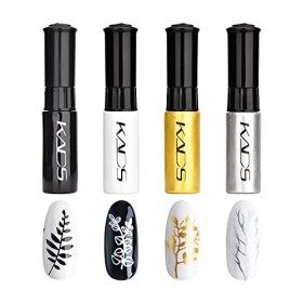 Set de vernis à ongles 4 Couleurs Estampage Polonais Métallique Brillant briller coloré Vernis Stamping Usage double Peinture