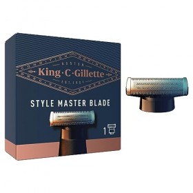 1 King C Gillette Style Master Lame de Recharge Pour Homme,Tondeuse Barbe Homme, Lames 4D, Rapides et Confortables